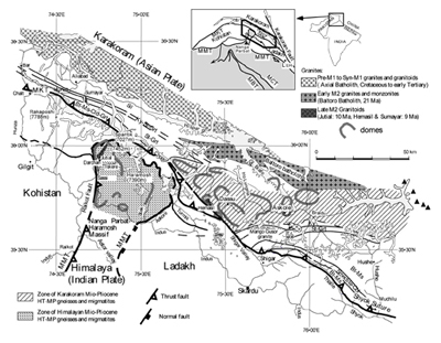 Geological and metamorphic sketch map of the S-Karakorum margin after Rolland et al. (2001)