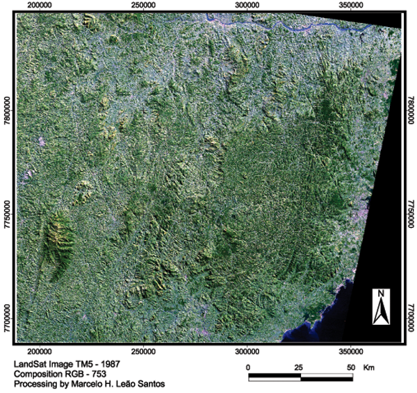 Landsat image of the region showed in the geological map on Fig. 2.