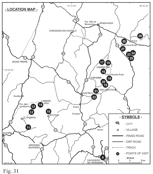 Location map of selected Outcrops for the field trip across the plutons.