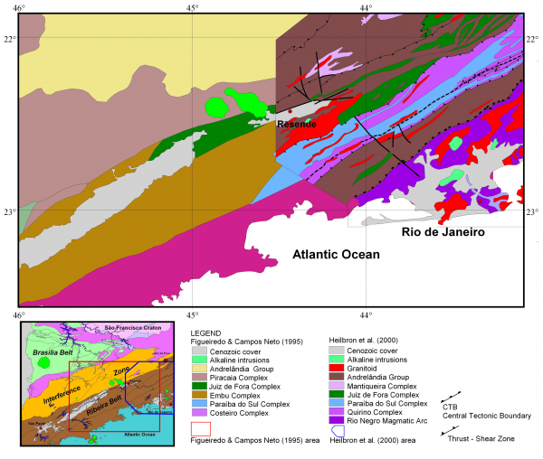 Comparative geological maps of the studied area