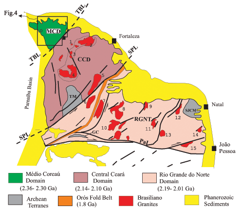 Geologic map of the Northern Domain of the Borborema Province