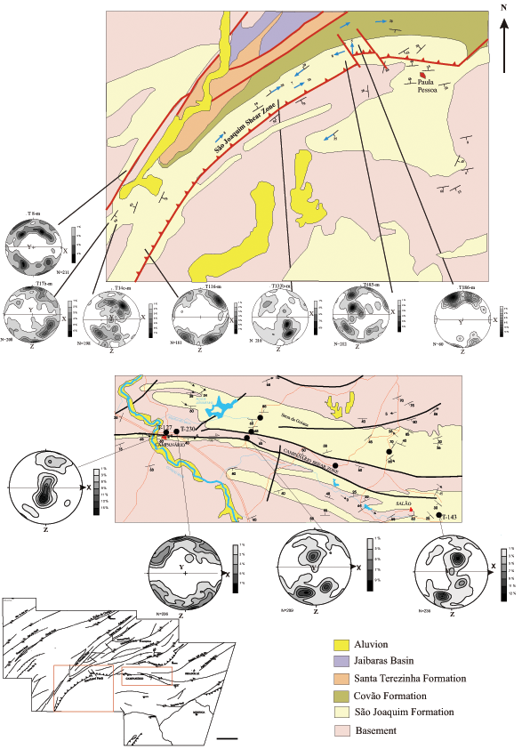 Tectonic sketch of the São Joaquim and Campanário Shear Zones