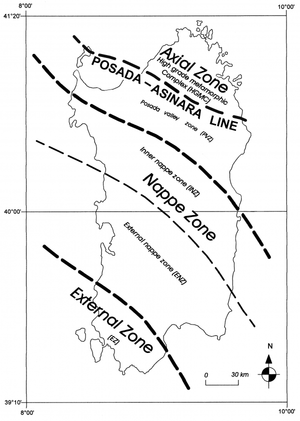 Regional distribution of the Variscan tectono-metamorphic zones