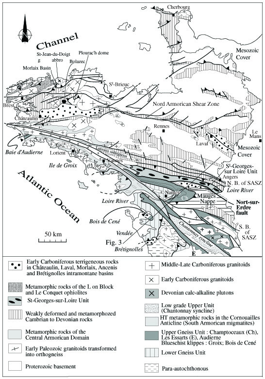 Structural map of the French Massif Armoricain