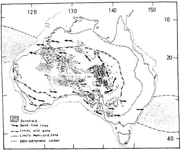 Distribution of Australian dune fields.