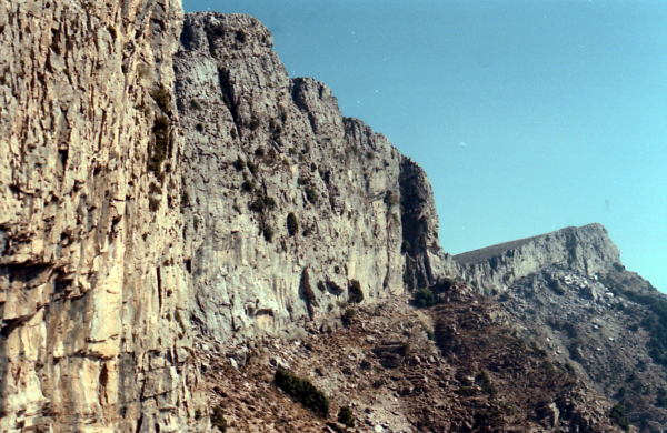 Steep marble cliff