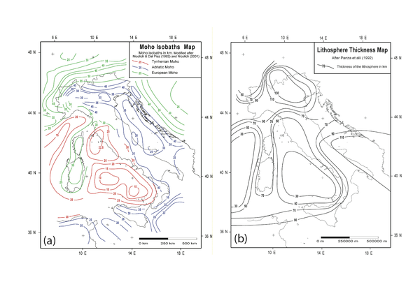 Crustal and lithospheric thickness