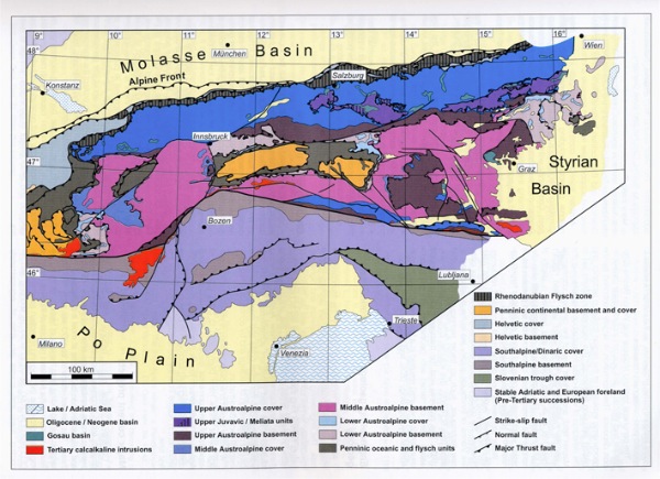 Overview map of the Eastern Alps.