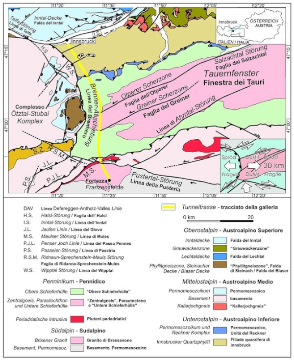 Western Tauern window and surrounding units.