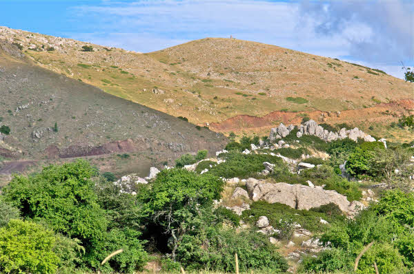 View of Agios Elias and trace of Lykaion thrust fault.