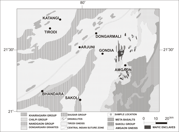 Geological map around Amgaon area