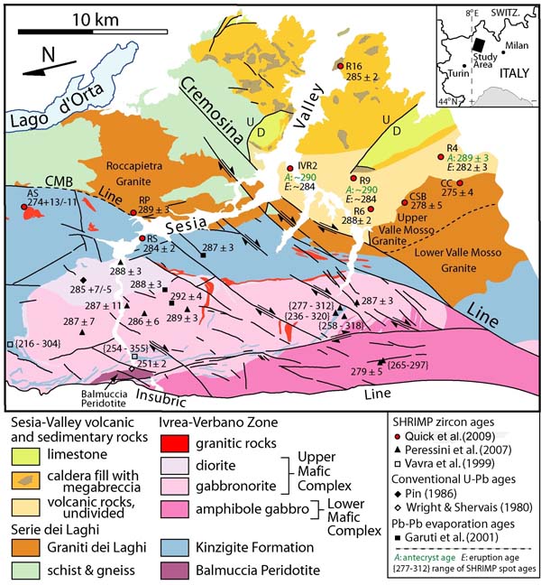 Geologic map of the Sesia magmatic system