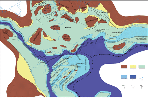 Late Jurassic paleogeographic map