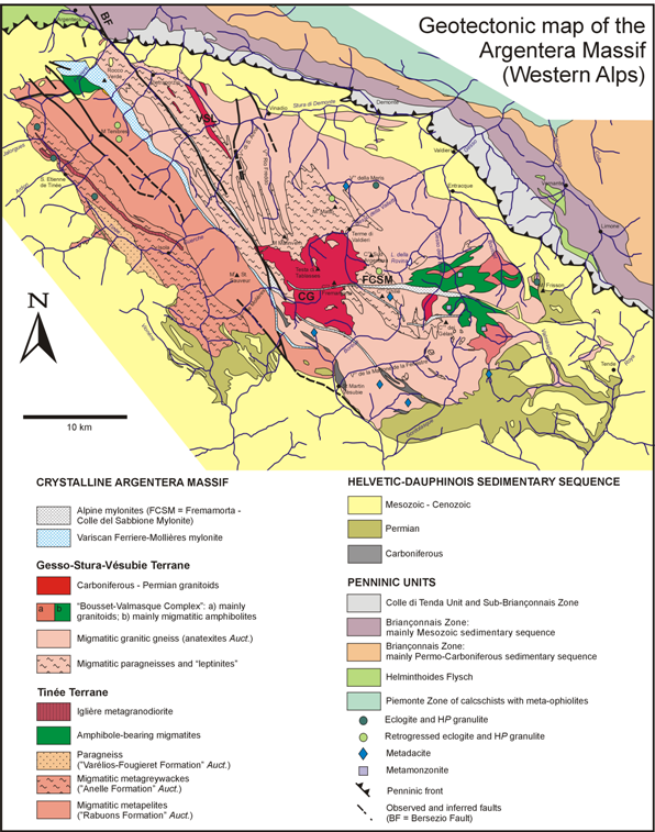 Argentera Massif: geotectonic map