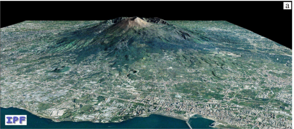 3D perspective view of Vesuvius cone and its neighbours