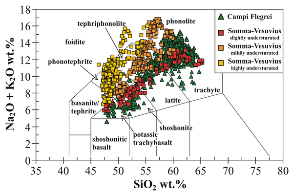 Classification of Campi Flegrei and Somma-Vesuvius rocks.
