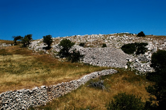 Disturbance of Shepherd's wall by active faulting.