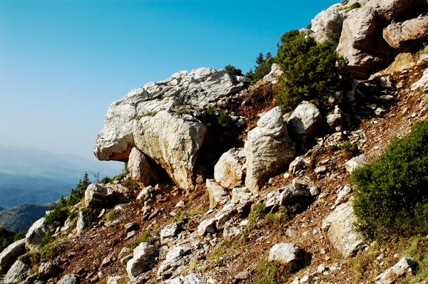 Scree deposits and rock falls along Lykios fault zone.