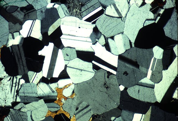 Polygonal plagioclase in anorthosite