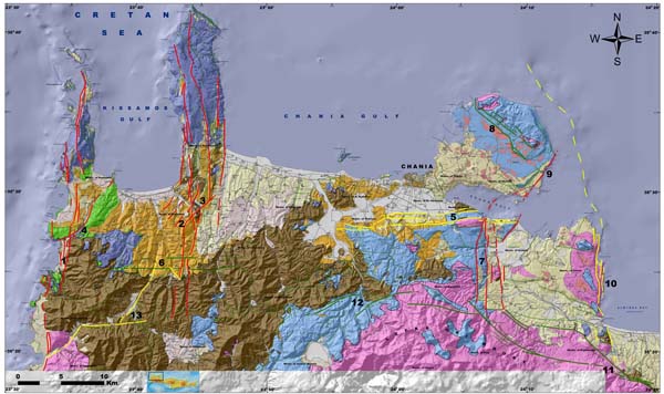 Neotectonic - geological map of Western Crete
