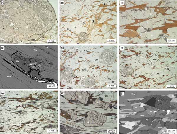Representative microstructures of the IMS metapelitic samples (not-anatectic)