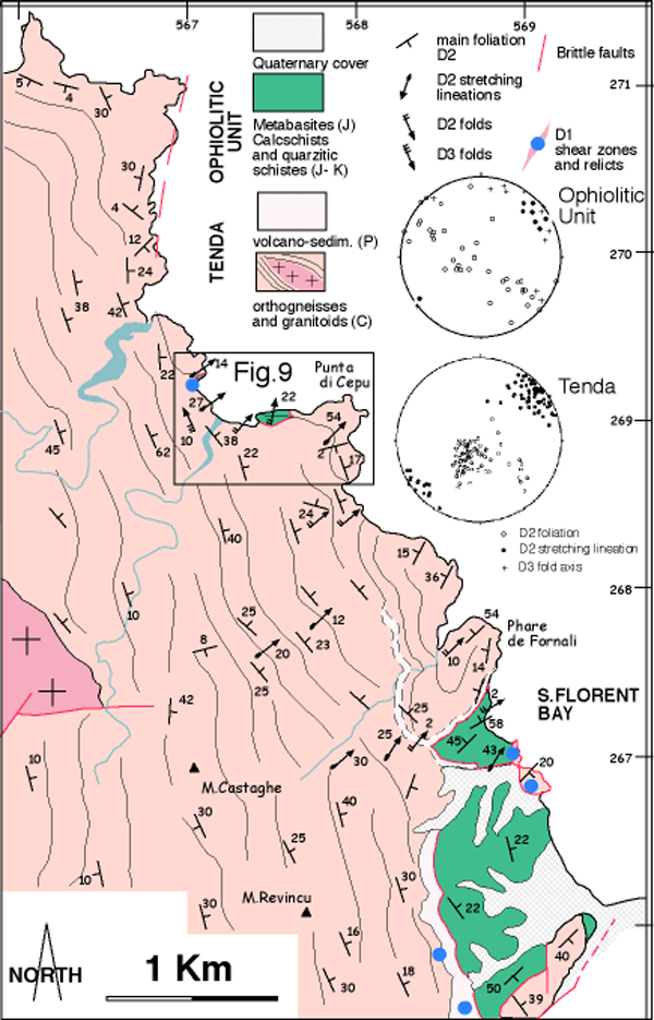 Geologic sketch map of the area west of S. Florent