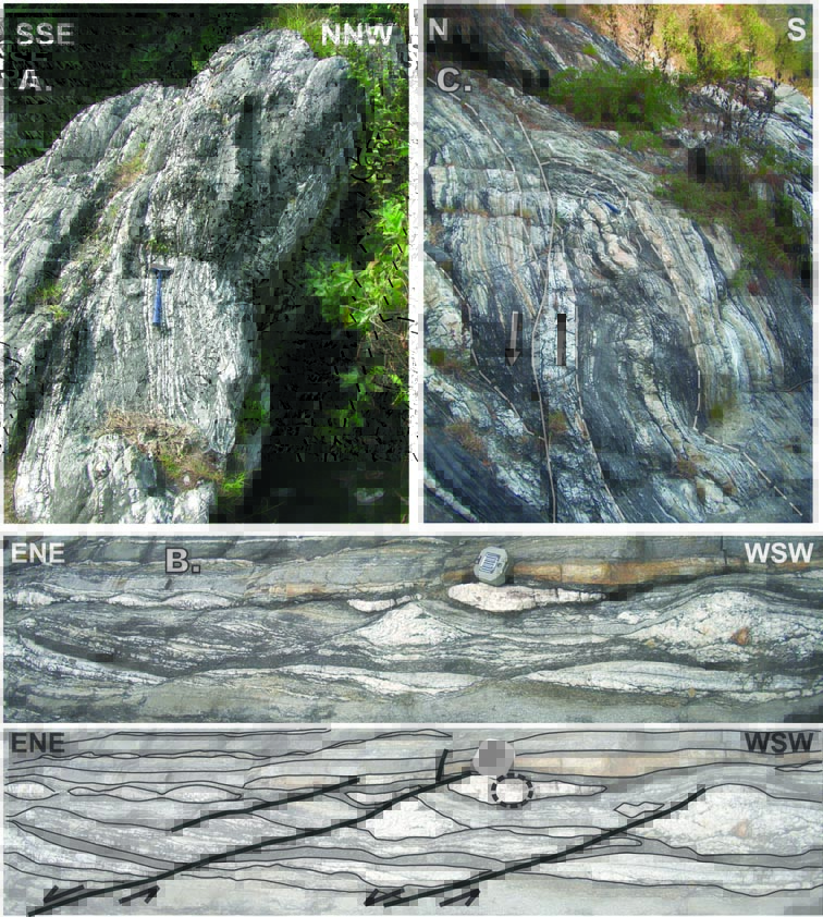 Photographs of deformation in the Galchi shear zone