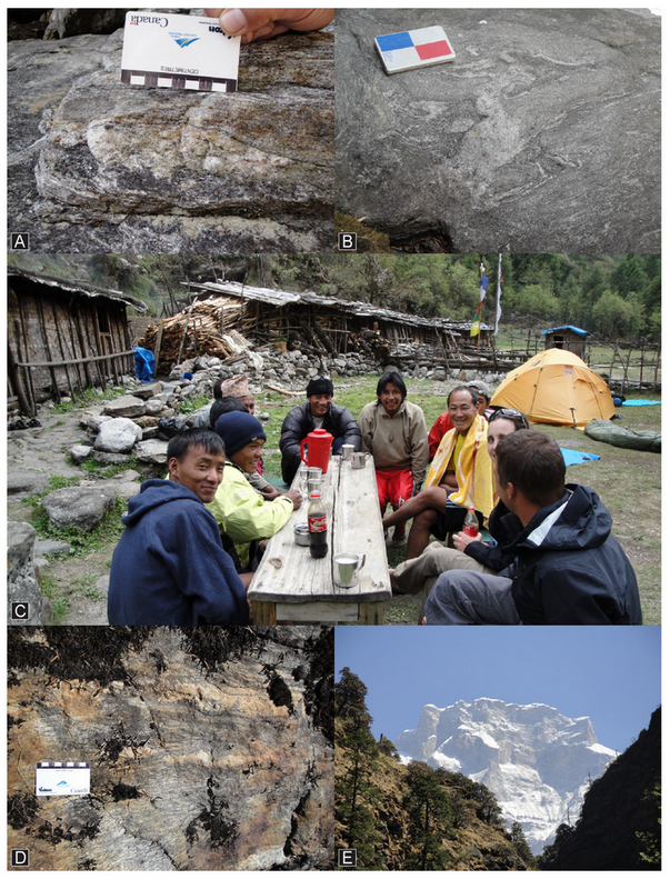 Field photographs of leucogranites, Dongang and gneiss