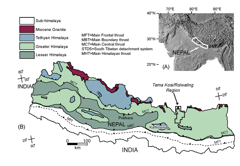 Geologic map of the Nepalese Himalaya