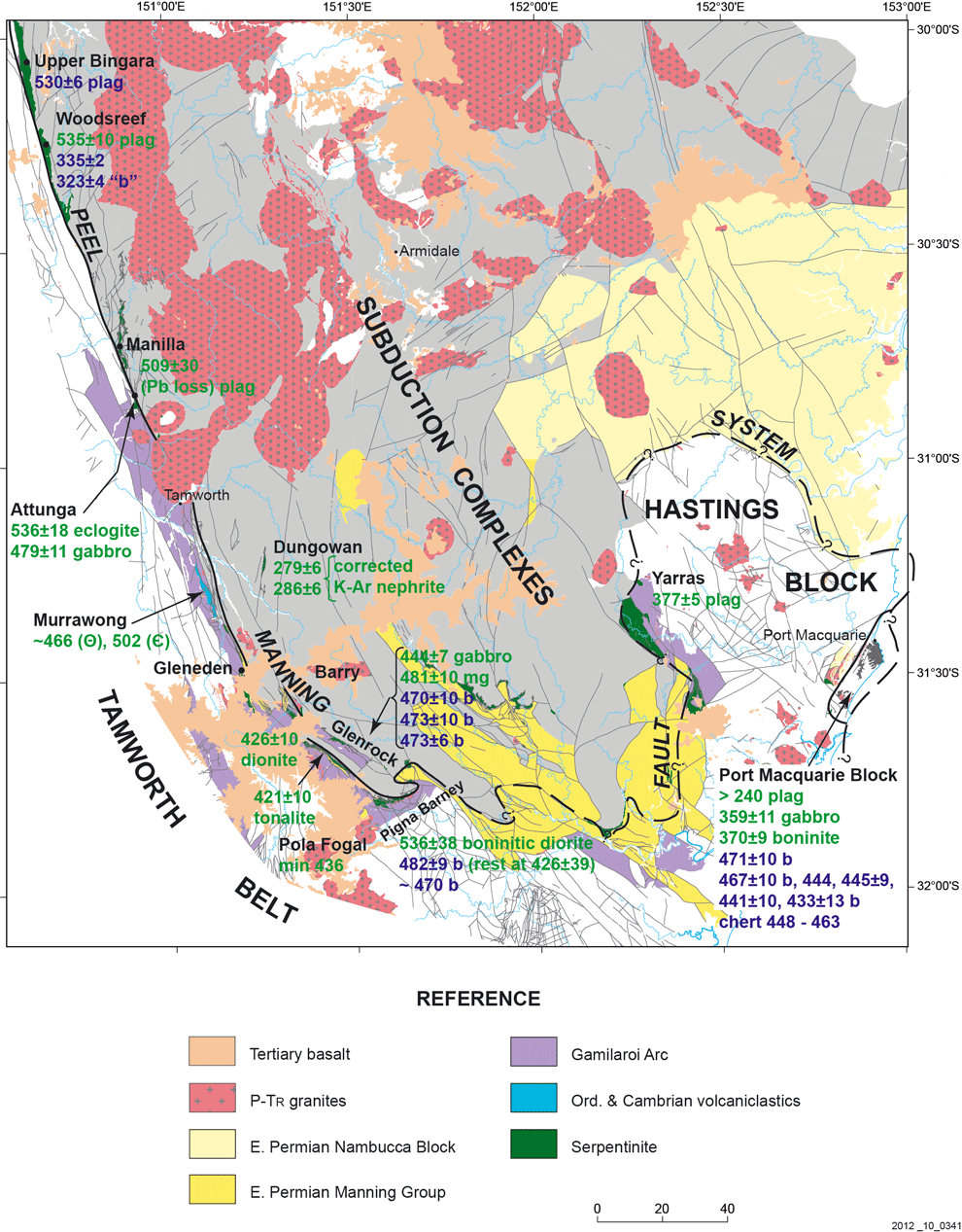 Map of the Peel-Manning Fault System