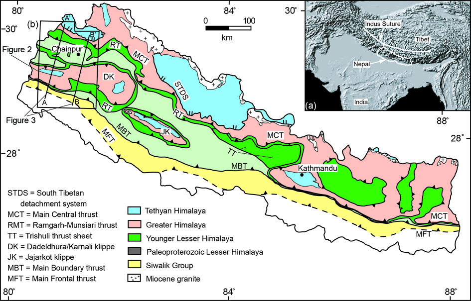 The Himalayan-Tibetan orogenic system and geological map of Nepal