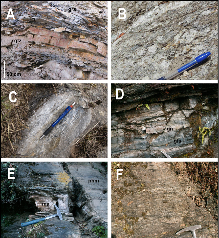 Mesostructures and lithologies of the Lesser and Greater Himalayan Sequence
