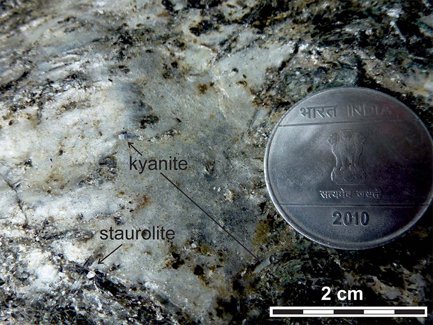Garnet-staurolite-kyanite schist