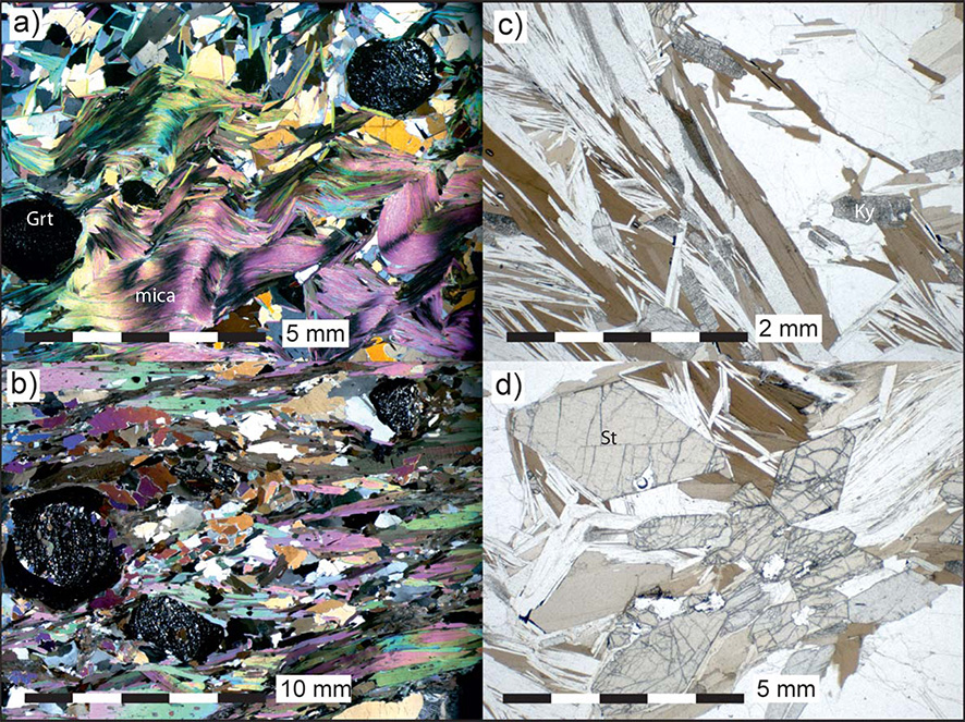 Photomicrographs of thin sections of samples from the Gangtok-Mangan section