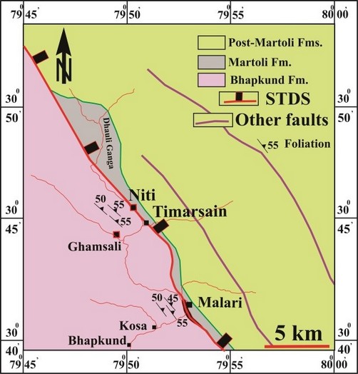 Geological map of the Malari area
